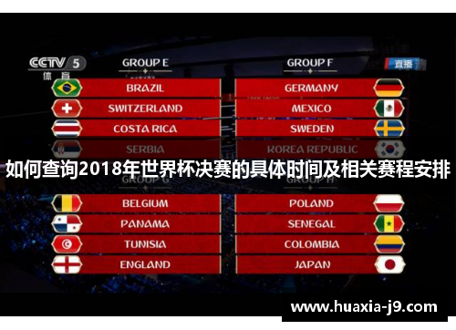 如何查询2018年世界杯决赛的具体时间及相关赛程安排